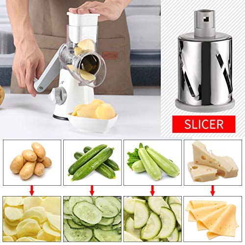 Hand crank cheese shredder for fresh cheese and veggies