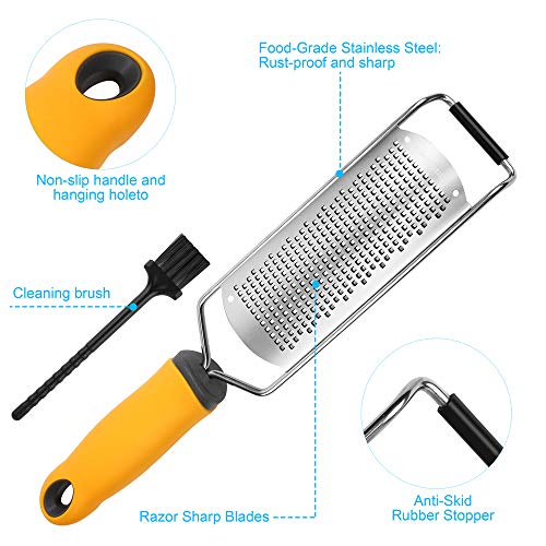 Stainless Steel Zester Grater for Lemons, Parmesan, and Chocolate